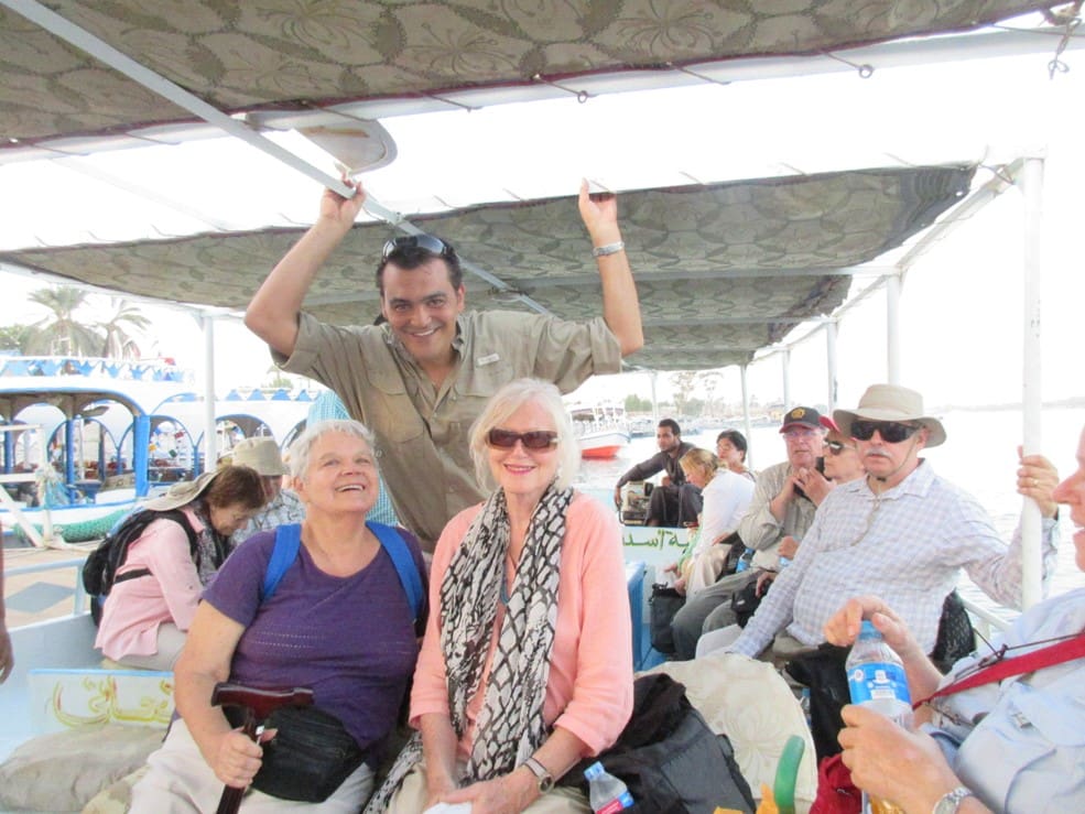 Group nile picture Group picture on the Nile, with Laura Ranieri from Ancient Egypt Alive