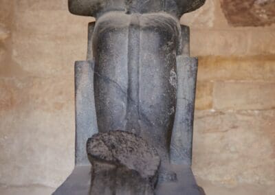 The great grey headless statue of Ptah in his shrine at Karnak Temple